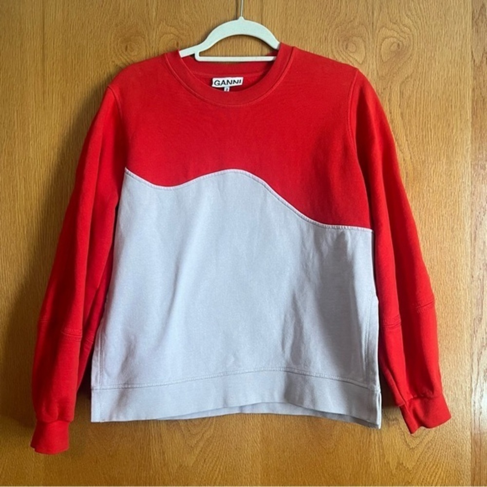 Ganni size medium software wave Isoli colorblock sweatshirt